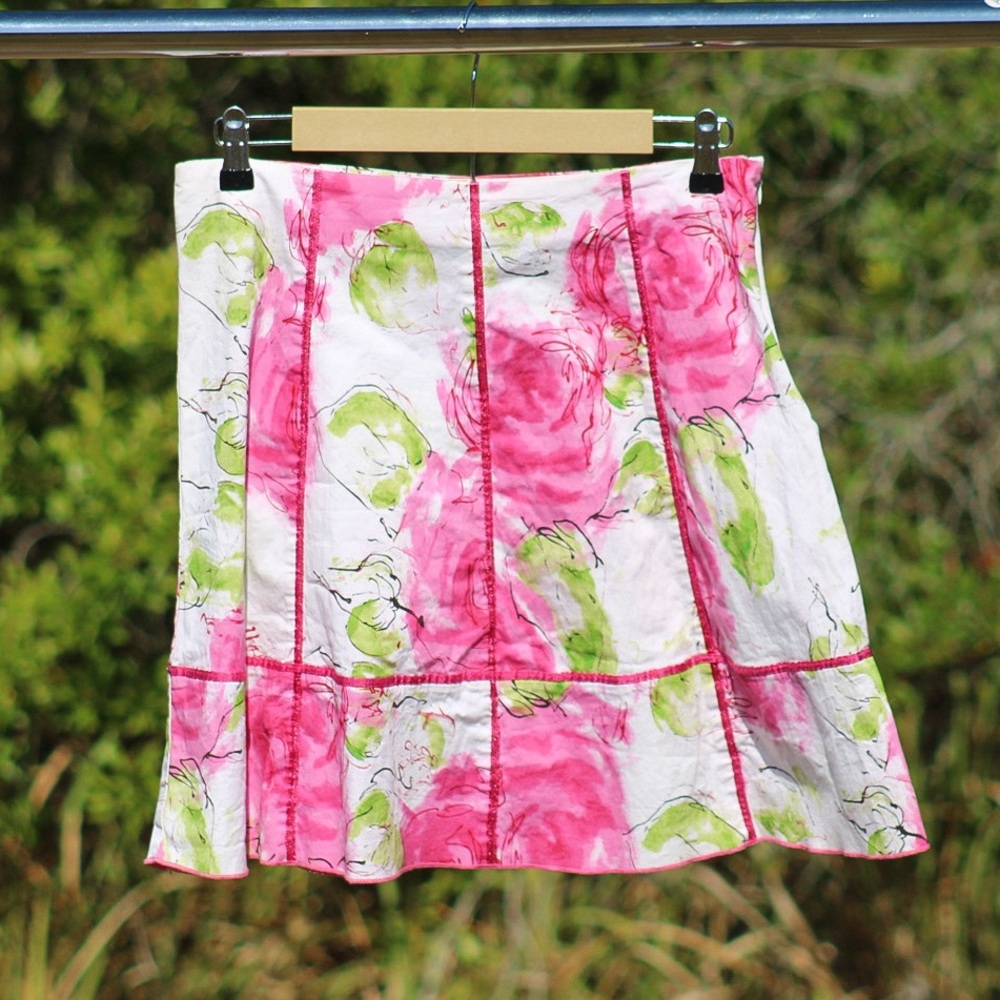 ZERO ZERO Floral Pink and Green Women's Skirt